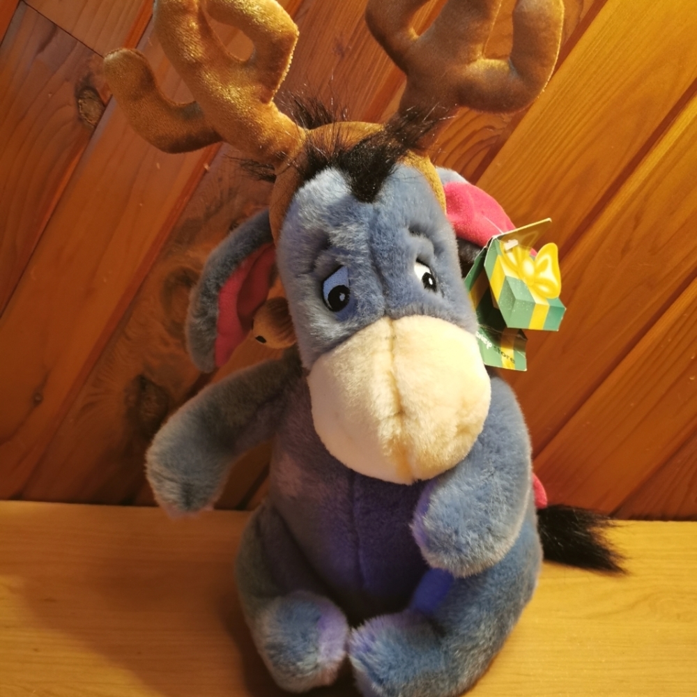 Large Eeyore with Reindeer Bells